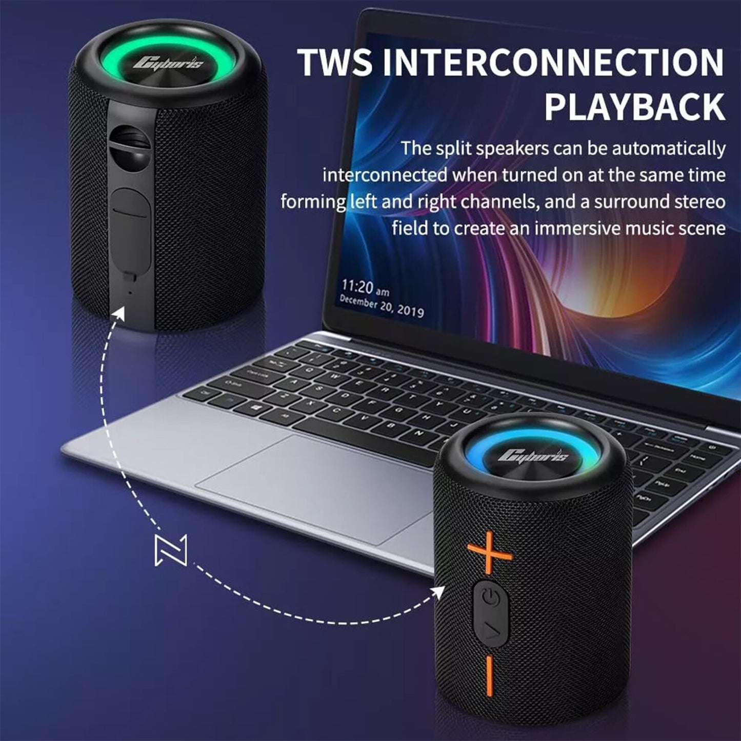 2 in 1 Portable Splittable Bluetooth Speaker Waterproof Split Wireless Speaker👍