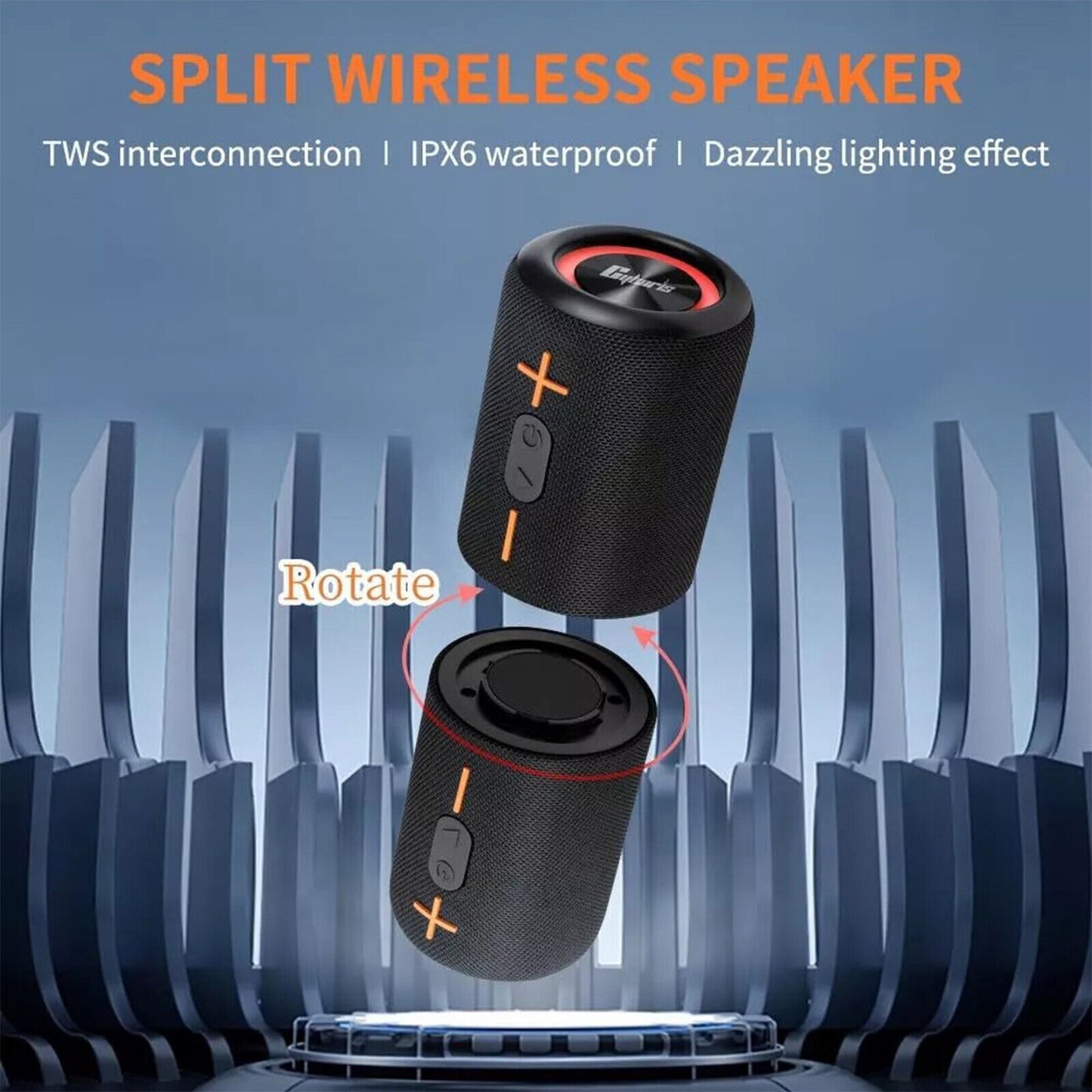 2 in 1 Portable Splittable Bluetooth Speaker Waterproof Split Wireless Speaker👍